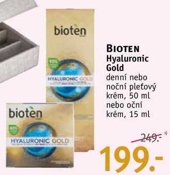 BIOTEN Hyaluronic Gold RYALURONICO denní nebo noční pleťový krém 50 ml