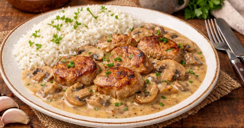 Vepřová panenka s houbovou omáčkou: Krémová klasika, která chutná jako z restaurace