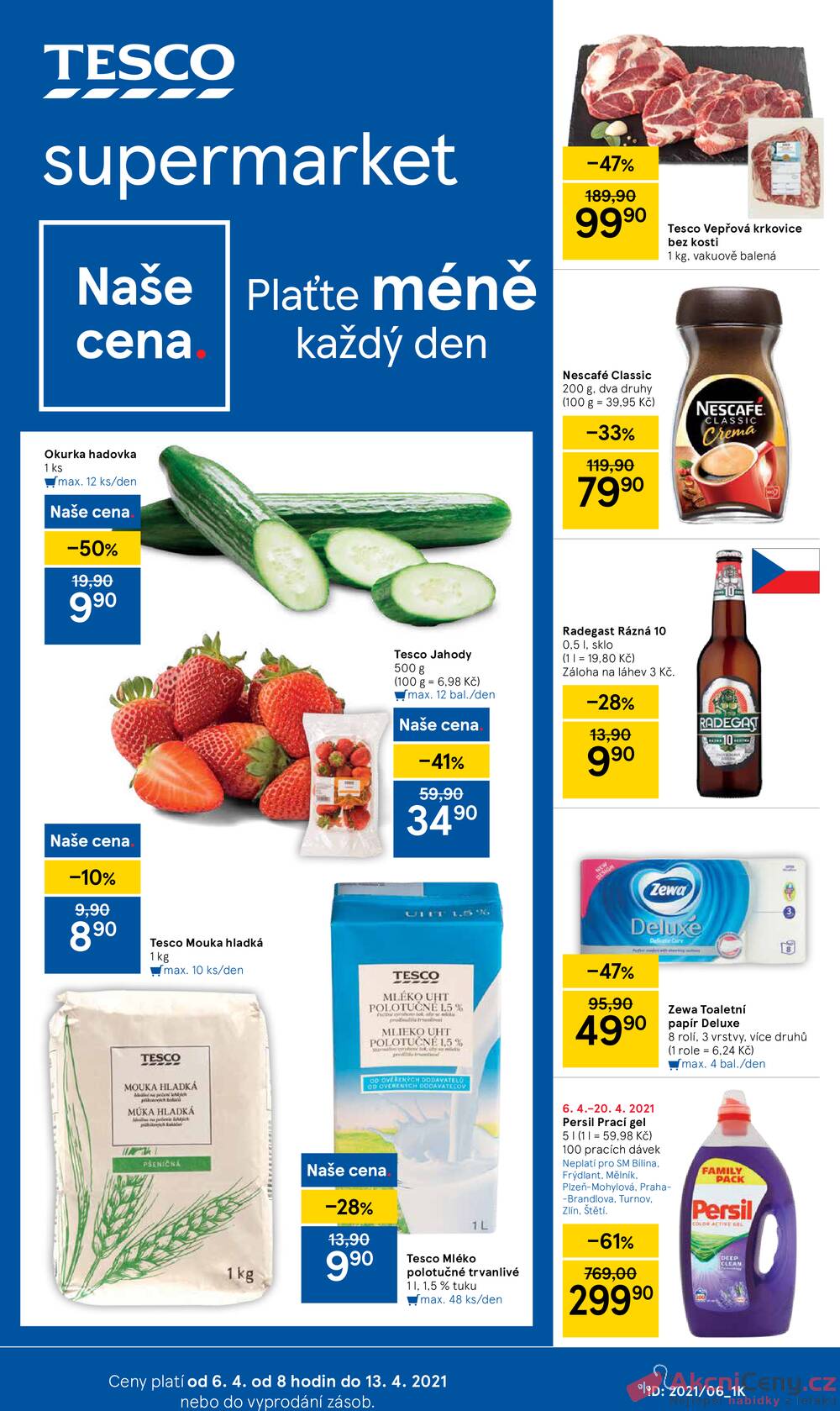 Leták Tesco - Tesco supermarkety od 6.4. do 13.4.2021 - strana 1 Leták Tesco - Tesco supermarkety od 6.4. do 13.4.2021 - strana 1