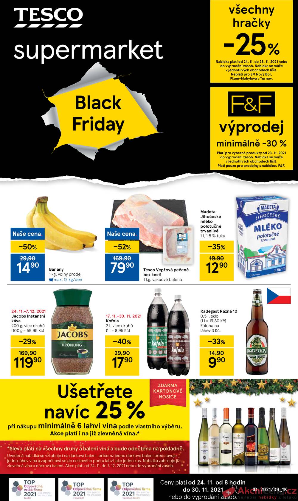 Leták Tesco - Tesco supermarkety od 24.11. do 30.11.2021 - strana 1 Leták Tesco - Tesco supermarkety od 24.11. do 30.11.2021 - strana 1