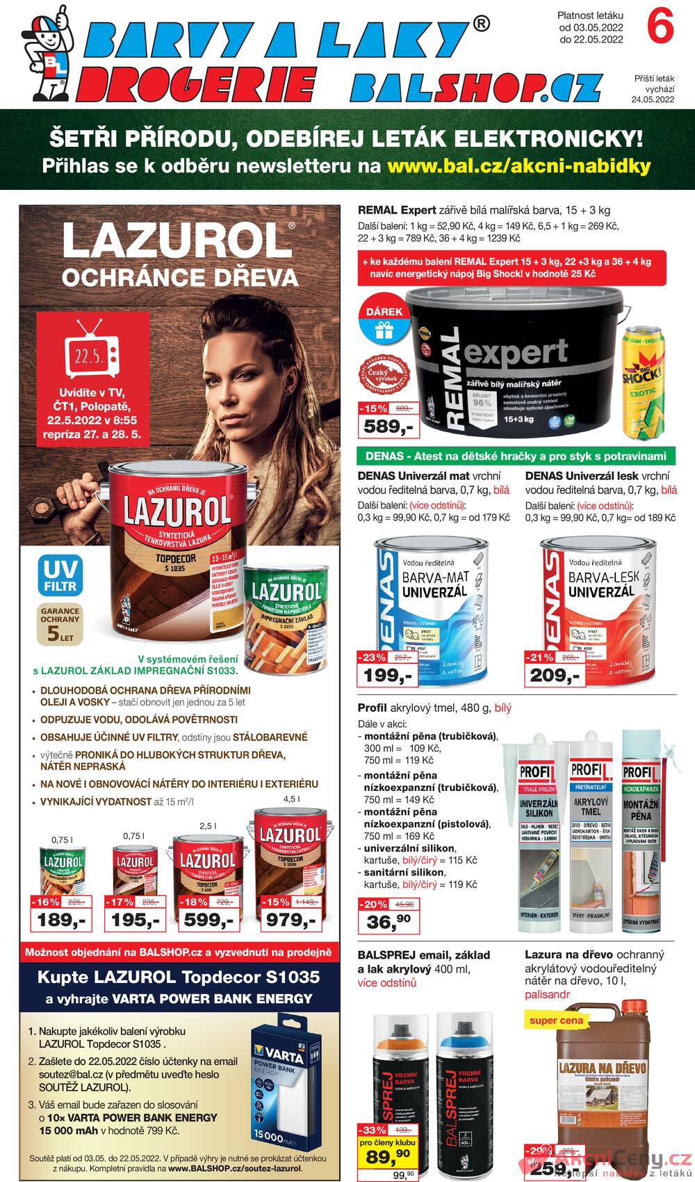 Leták Barvy a laky drogerie - Barvy a laky drogerie od 3.5. do 22.5.2022 - strana 1 Leták Barvy a laky drogerie - Barvy a laky drogerie od 3.5. do 22.5.2022 - strana 1