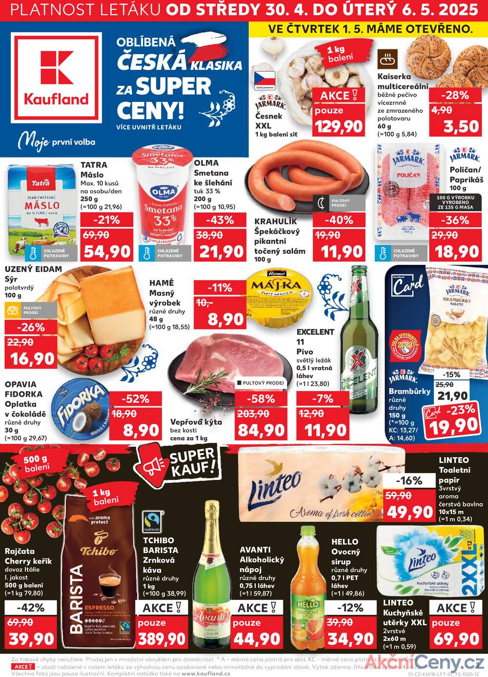 Leták Kaufland - Kaufland 30.4. - 6.5. - Kaufland - Praha 5 (Stodůlky) - strana 1