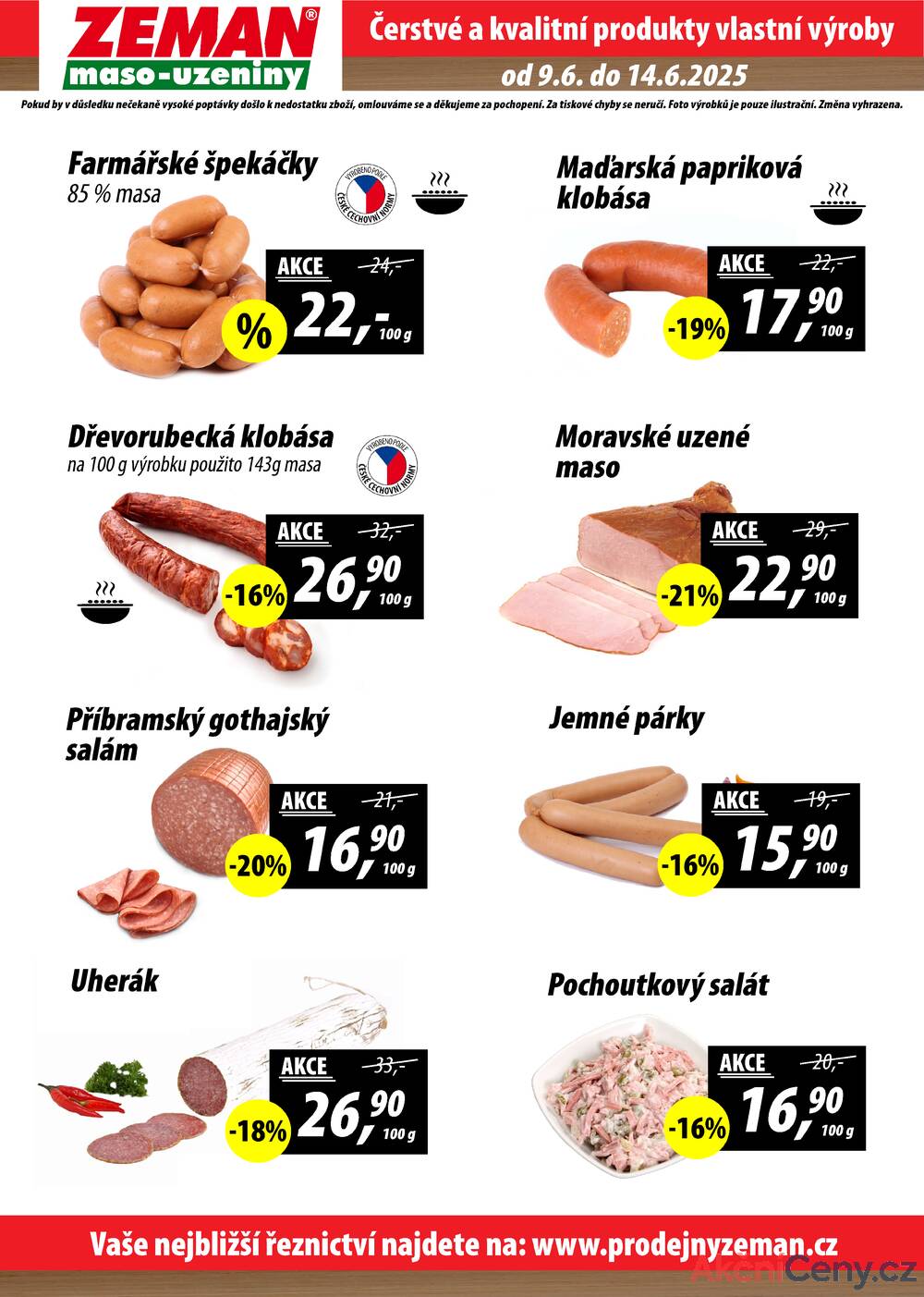 Leták ZEMAN maso-uzeniny - ZEMAN maso-uzeniny akční leták pro vybrané prodejny první skupiny od 9.6. do 15.6.2025 - strana 2 Leták ZEMAN maso-uzeniny - ZEMAN maso-uzeniny akční leták pro vybrané prodejny první skupiny od 9.6. do 15.6.2025 - strana 2