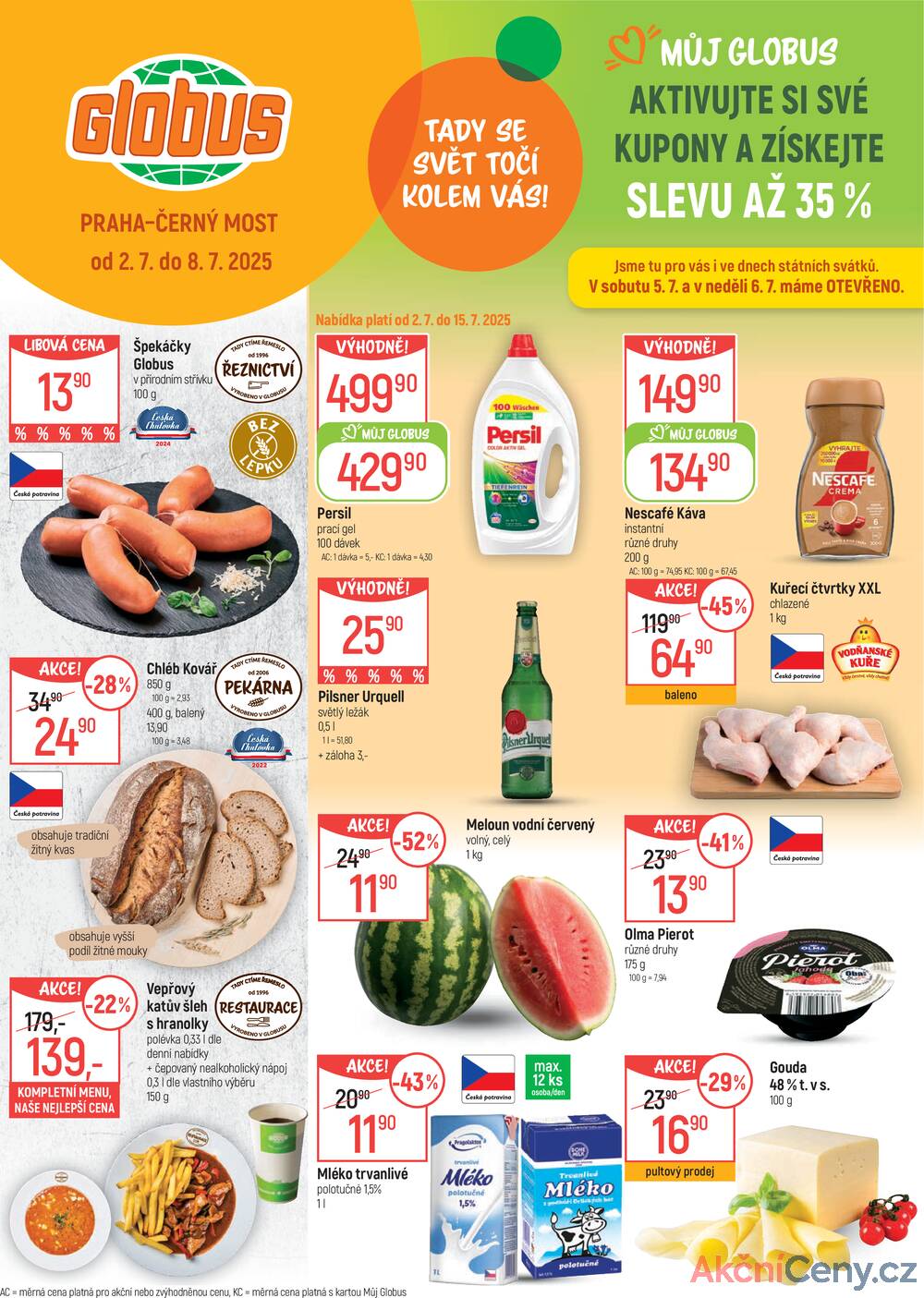 Leták Globus - Akční leták Globus 2.7. - 8.7.2025 - Globus Praha - Centrum Černý Most - strana 1
