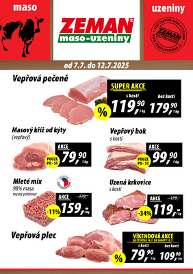 leták ZEMAN maso-uzeniny
