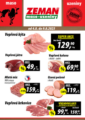 leták ZEMAN maso-uzeniny