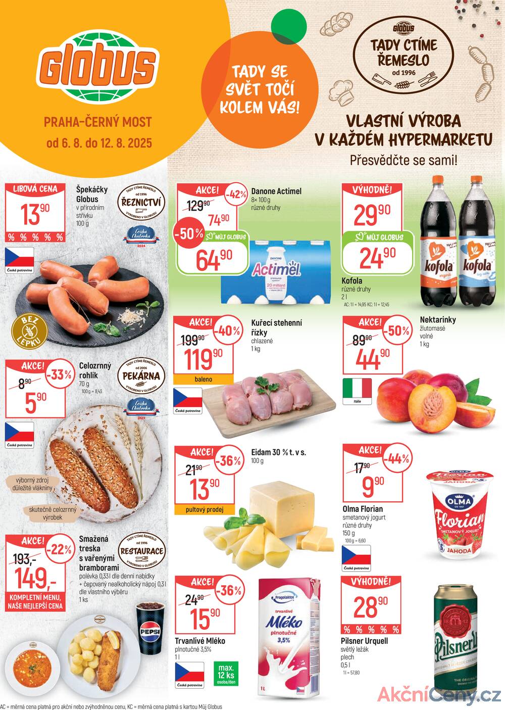 Leták Globus - Akční leták Globus 6.8. - 12.8.2025 - Globus Praha - Centrum Černý Most - strana 1