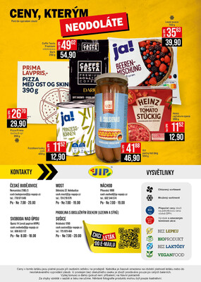 JIP Cash & Carry České Budějovice, Most, Náchod, Polička, Sušice a Svoboda nad Úpou od 6.8. do 12.8.2025