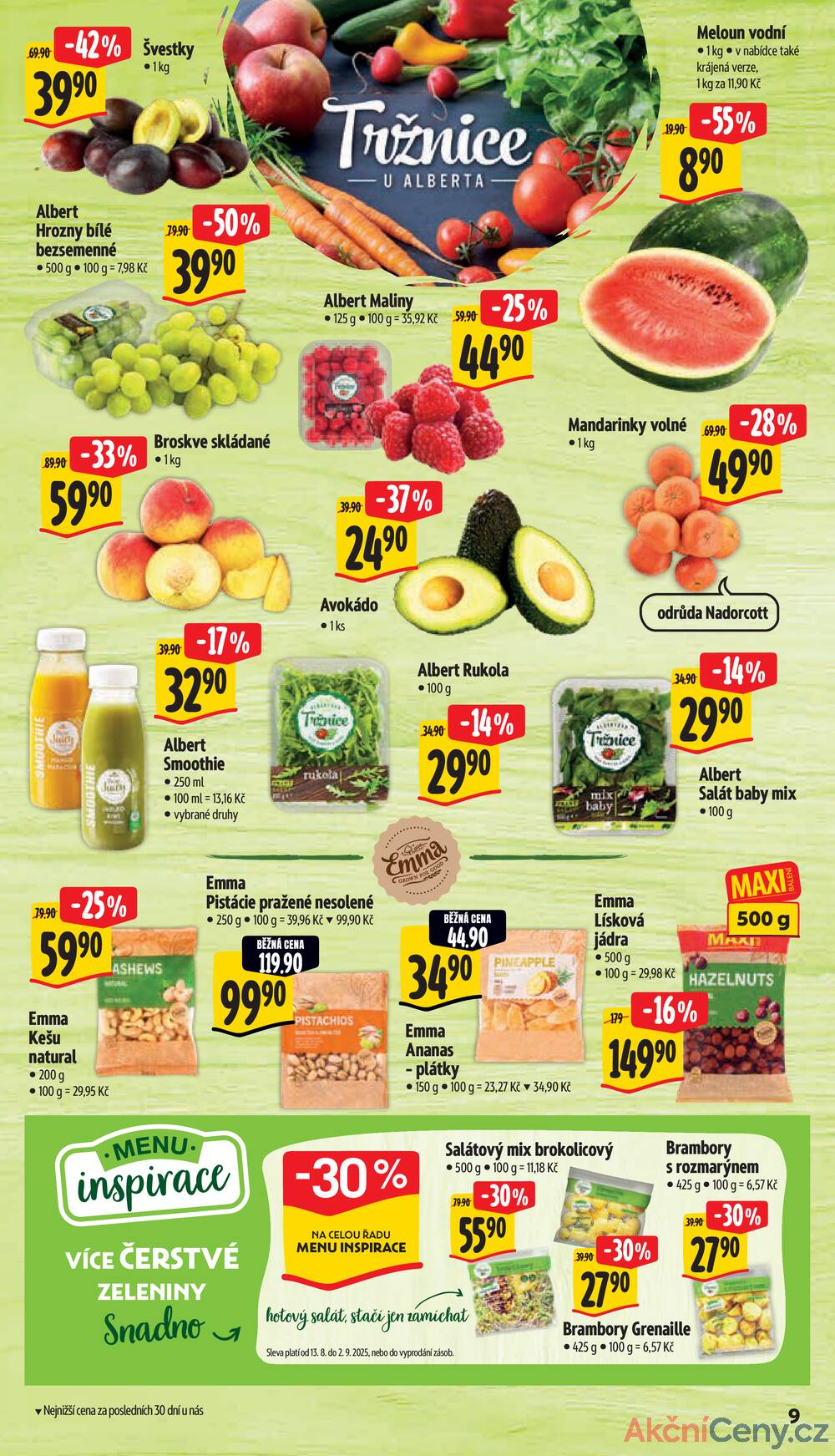 Leták Albert - Albert Supermarket od 13.8. do 19.8.2025 - strana 9 Leták Albert - Albert Supermarket od 13.8. do 19.8.2025 - strana 9
