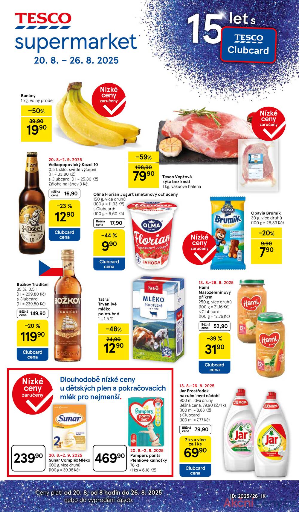 Leták Tesco - Tesco supermarkety od 20.8. do 26.8.2025 - strana 1