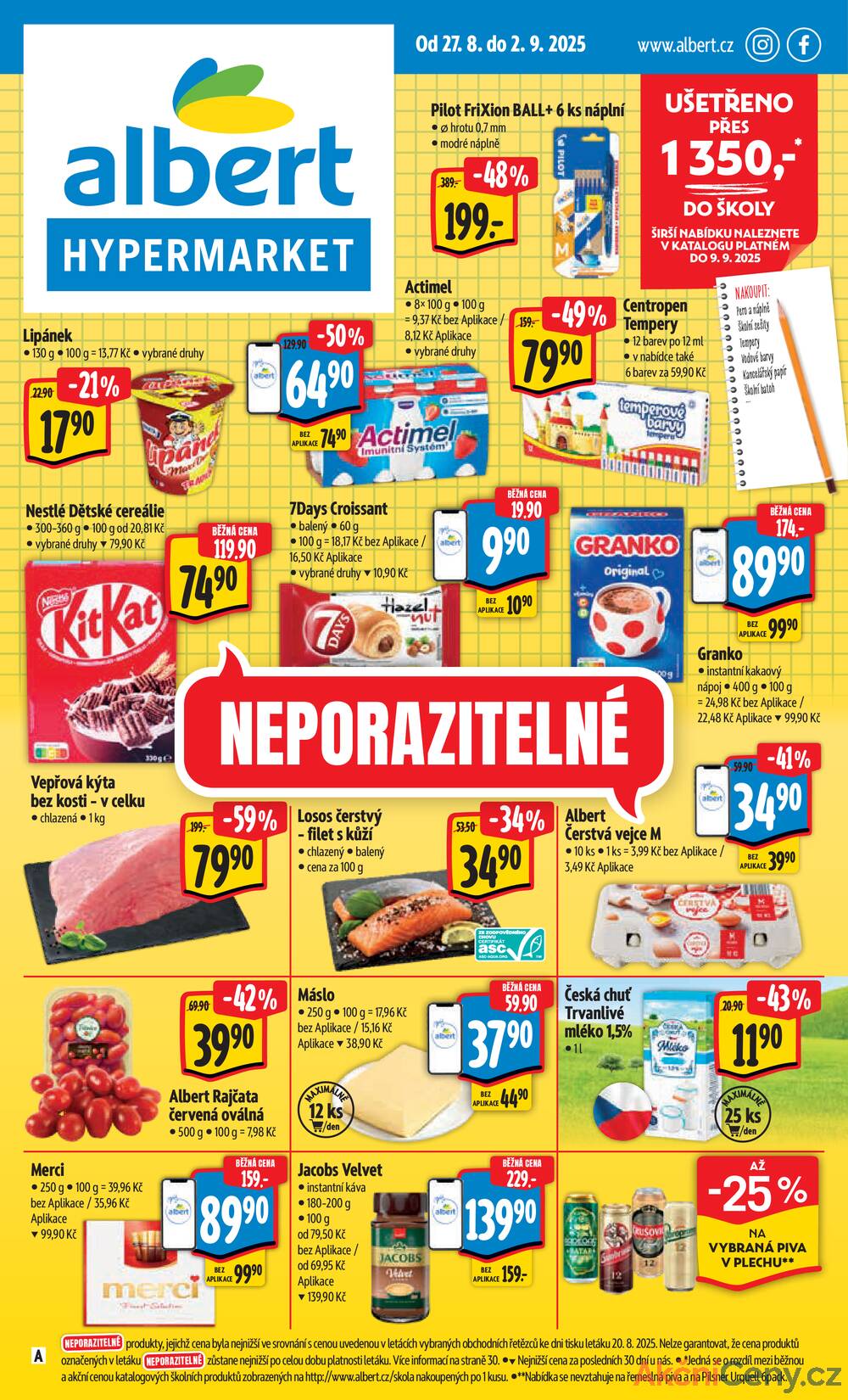 Leták Albert - Albert Hypermarket Jihomoravský od 27.8. do 2.9.2025 - strana 1