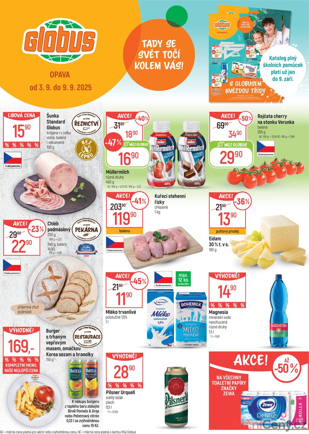 Leták Globus - Akční leták Globus 3.9. - 9.9.2025 - Globus Opava - strana 1