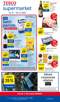 Leták Tesco supermarkety od 24.9. do 30.9.2025