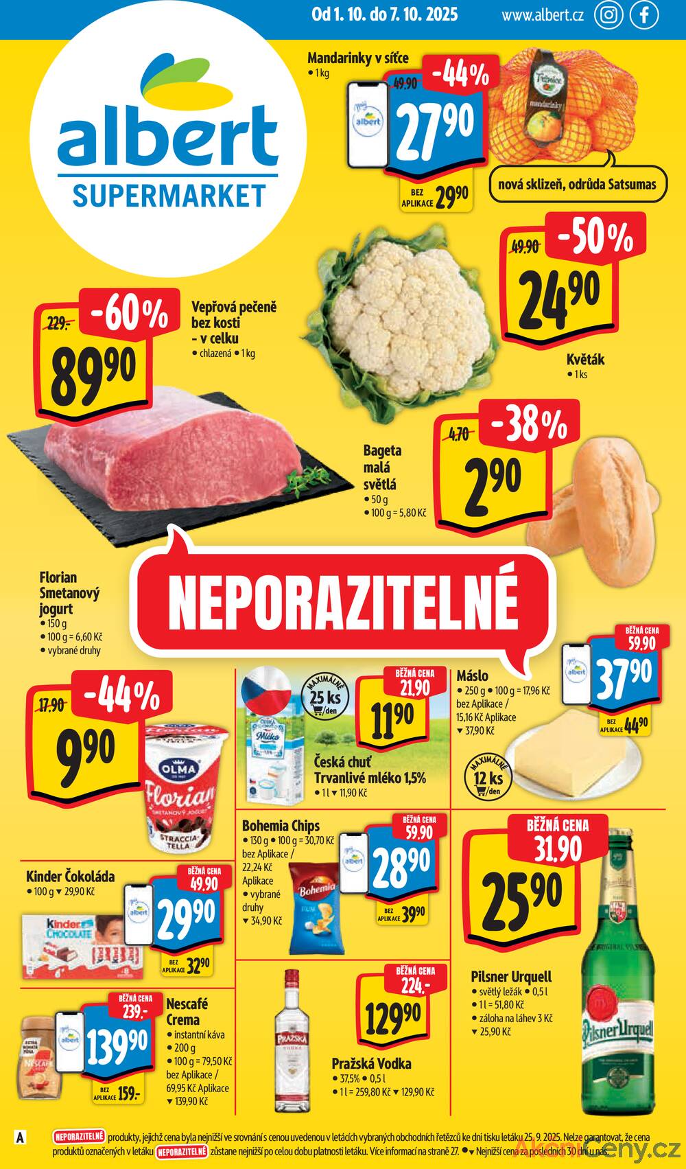 Leták Albert - Albert Supermarket od 1.10. do 7.10.2025 - strana 1