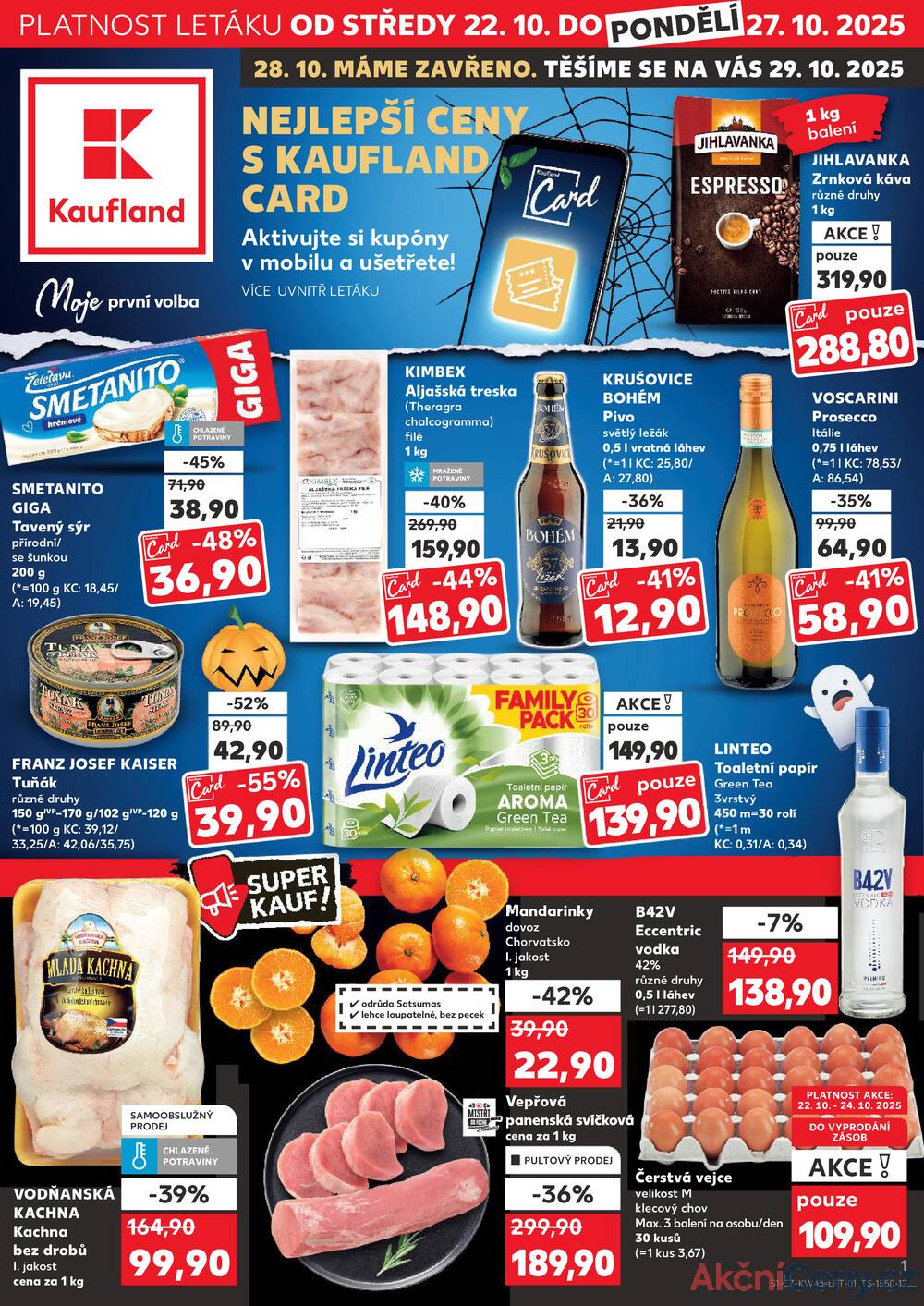 Leták Kaufland - Kaufland 22.10. - 27.10. - Kaufland - Praha 6 (Podbaba) - strana 1