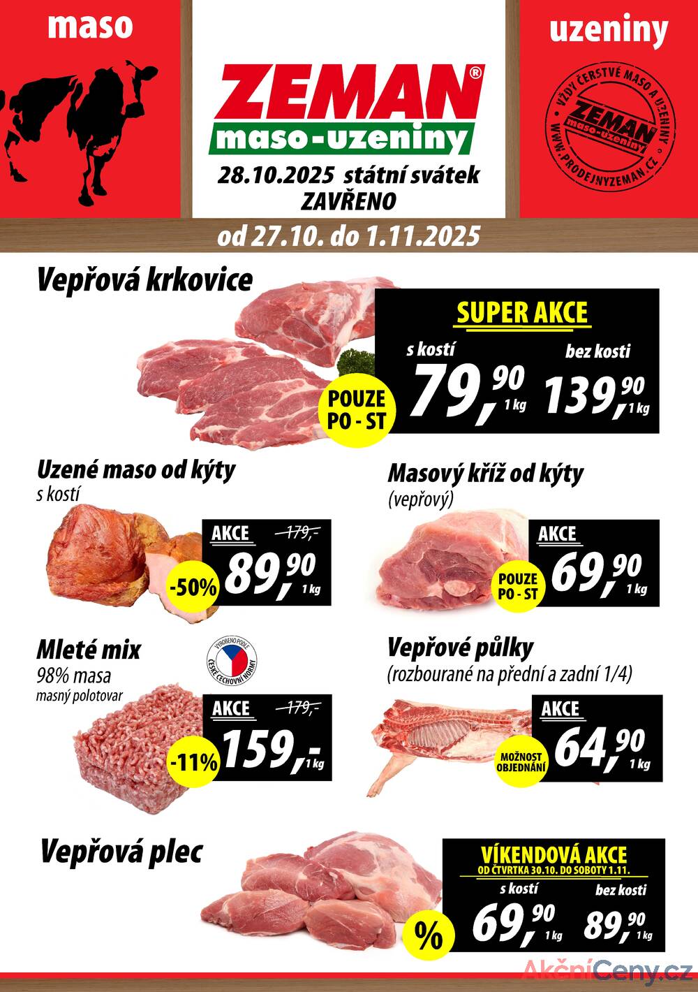 Leták ZEMAN maso-uzeniny - ZEMAN maso-uzeniny od 27.10. do 1.11.2025 - strana 1 Leták ZEMAN maso-uzeniny - ZEMAN maso-uzeniny od 27.10. do 1.11.2025 - strana 1