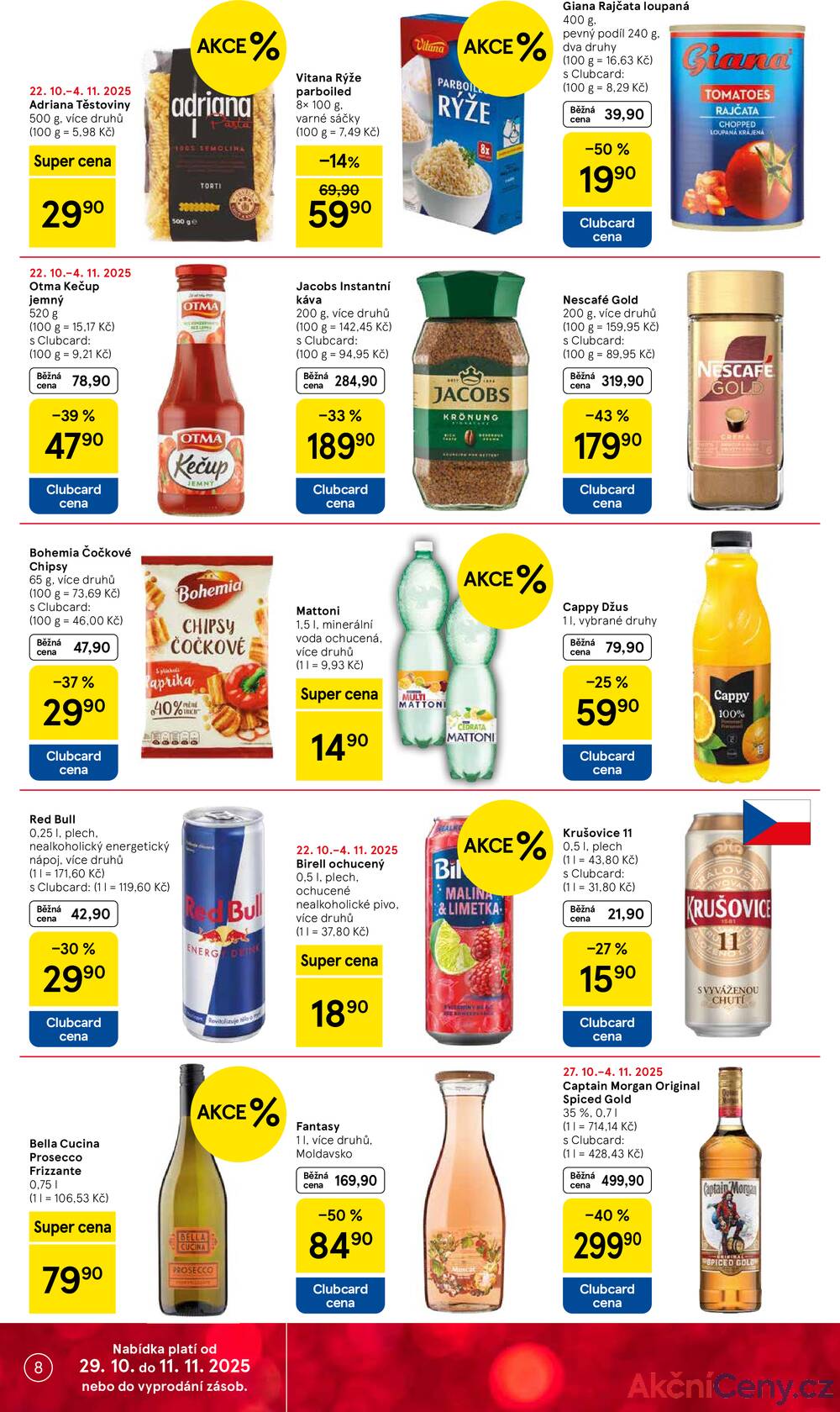 Leták Tesco - Tesco supermarkety od 29.10. do 4.11.2025 - strana 8 Leták Tesco - Tesco supermarkety od 29.10. do 4.11.2025 - strana 8