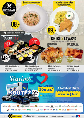JIP Cash & Carry Brno, Praha, Ostrava, Jilemnice, Pardubice, Ostrava, Karlovy Vary, Olomouc a Zlín od 5.11. do 11.11.2025