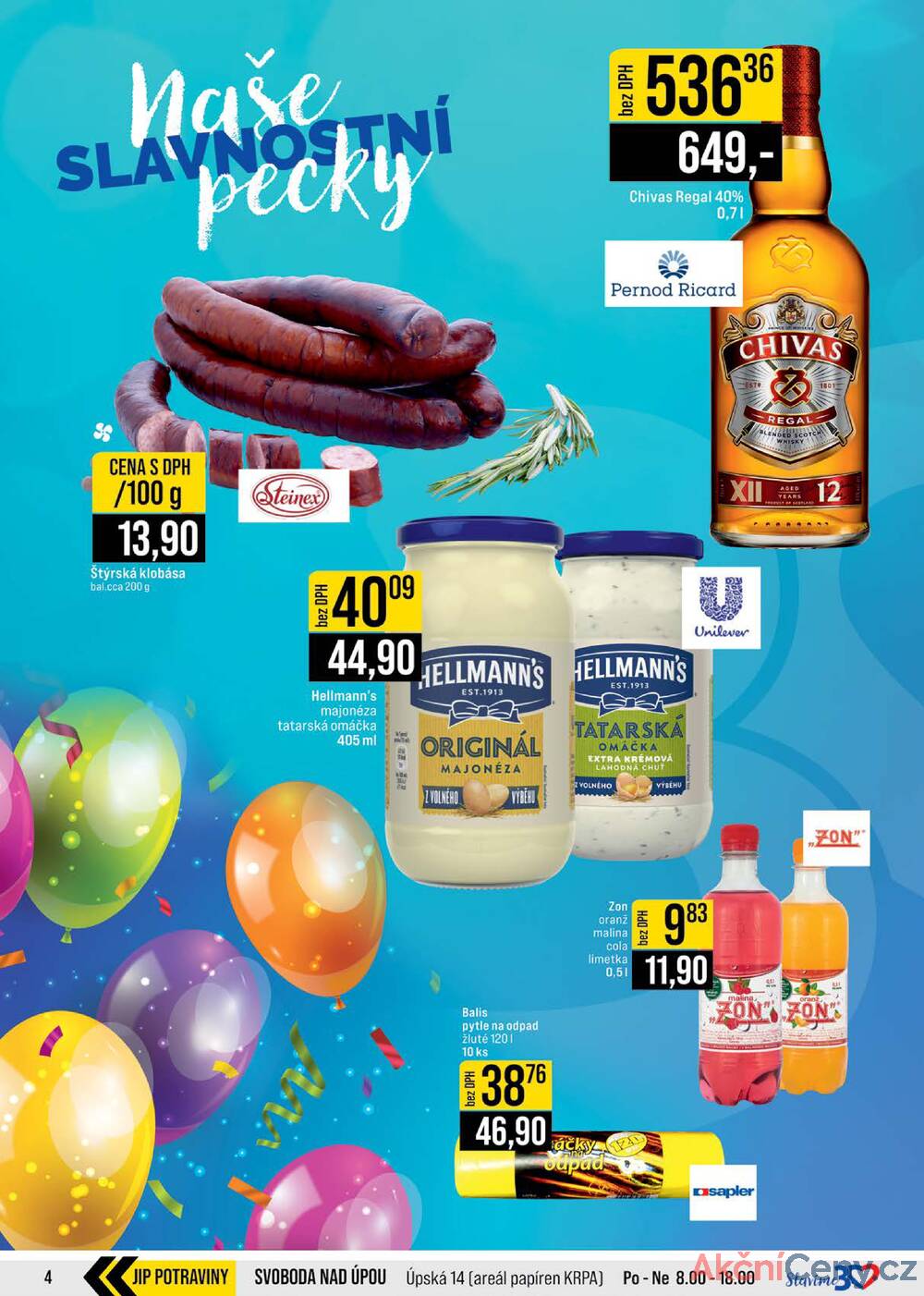 Leták JIP - JIP Cash & Carry Brno, Praha, Ostrava, Jilemnice, Pardubice, Ostrava, Karlovy Vary, Olomouc a Zlín od 12.11. do 18.11.2025 - strana 4