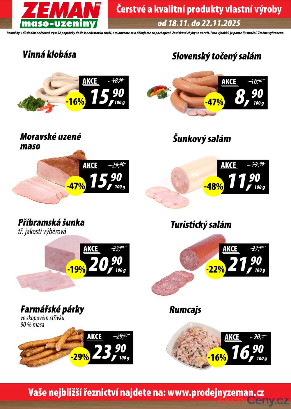 Leták ZEMAN maso-uzeniny - ZEMAN maso-uzeniny akční leták pro vybrané prodejny první skupiny od 18.11. do 22.11.2025 - strana 2 Leták ZEMAN maso-uzeniny - ZEMAN maso-uzeniny akční leták pro vybrané prodejny první skupiny od 18.11. do 22.11.2025 - strana 2