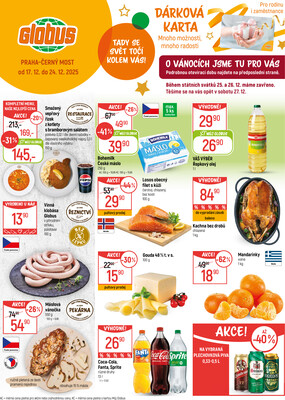 Leták Akční leták Globus 17.12. - 24.12.2025 - Globus Praha - Centrum Černý Most