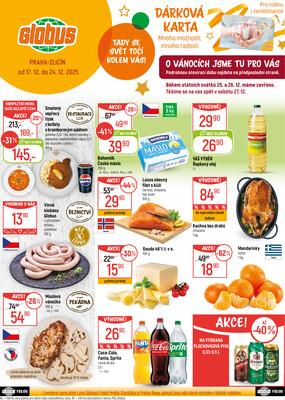 Leták Akční leták Globus 17.12. - 24.12.2025 - Globus Praha - Zličín