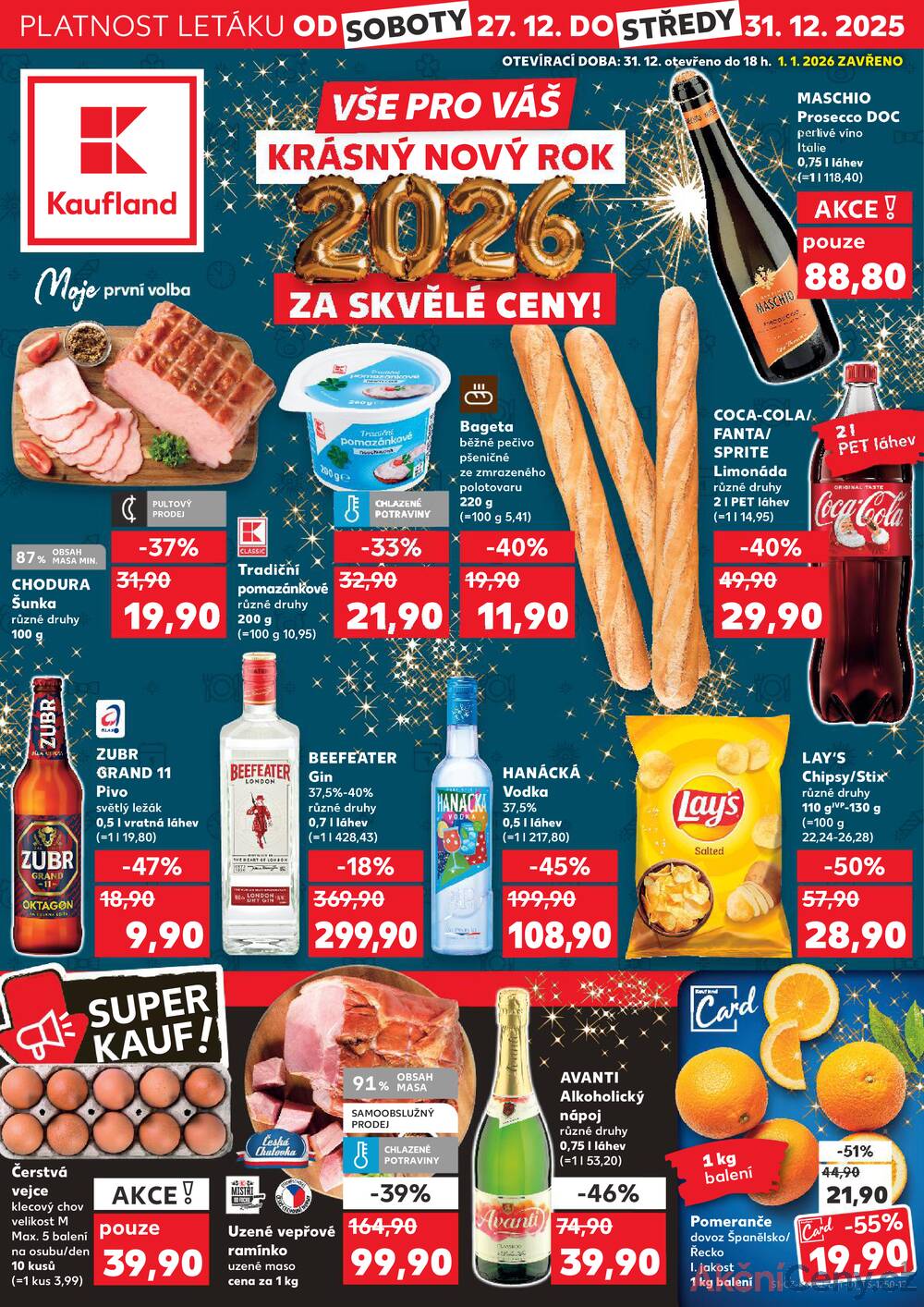 Leták Kaufland - Kaufland 27.12. - 31.12. - Kaufland - Praha 12 (Modřany) - strana 1