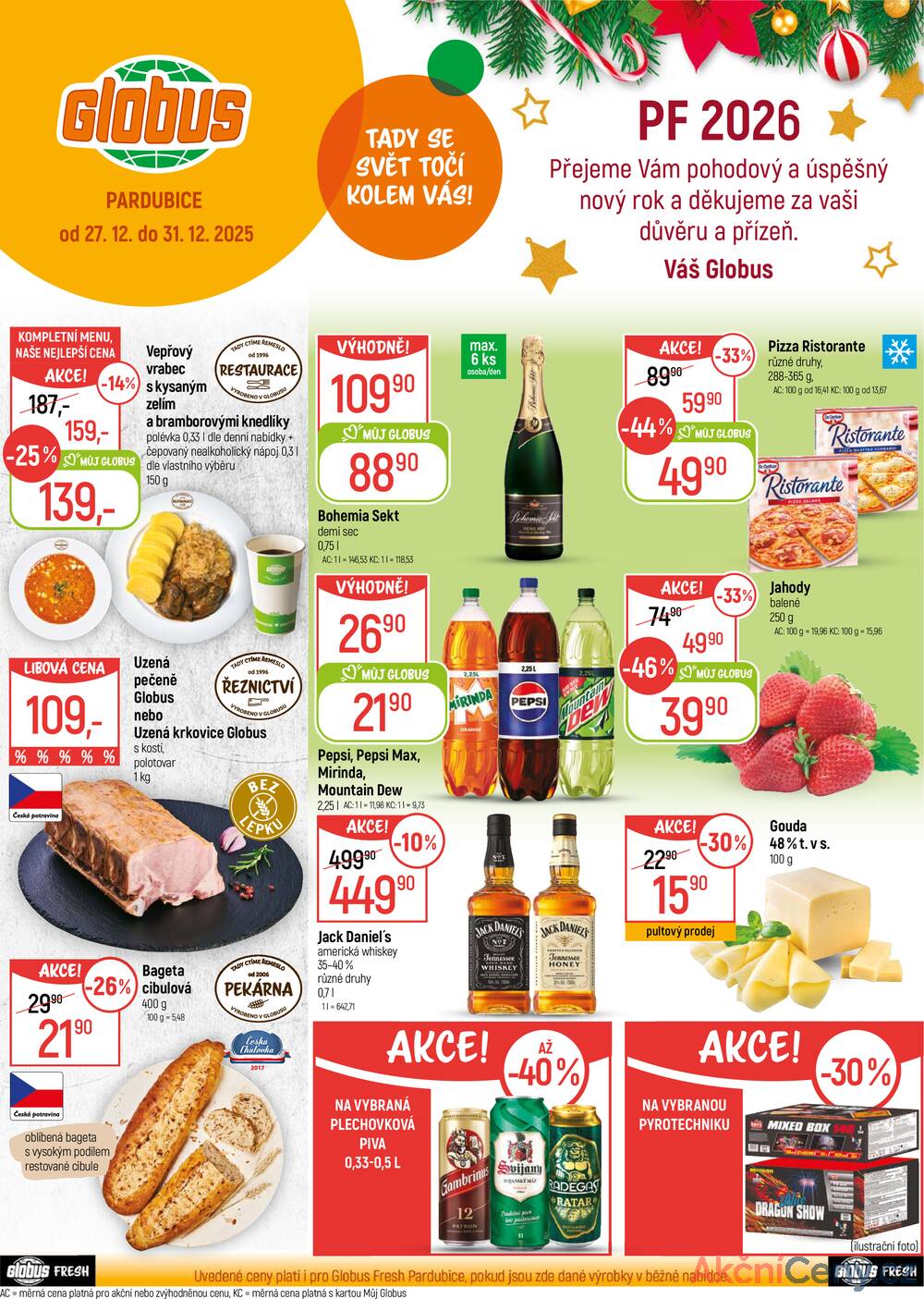 Leták Globus - Akční leták Globus 27.12. - 31.12.2025 - Globus Pardubice - strana 1