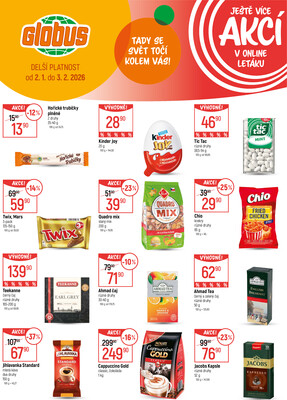 Akční leták Globus 2.1. - 6.1.2026 - Globus Praha - Centrum Černý Most
