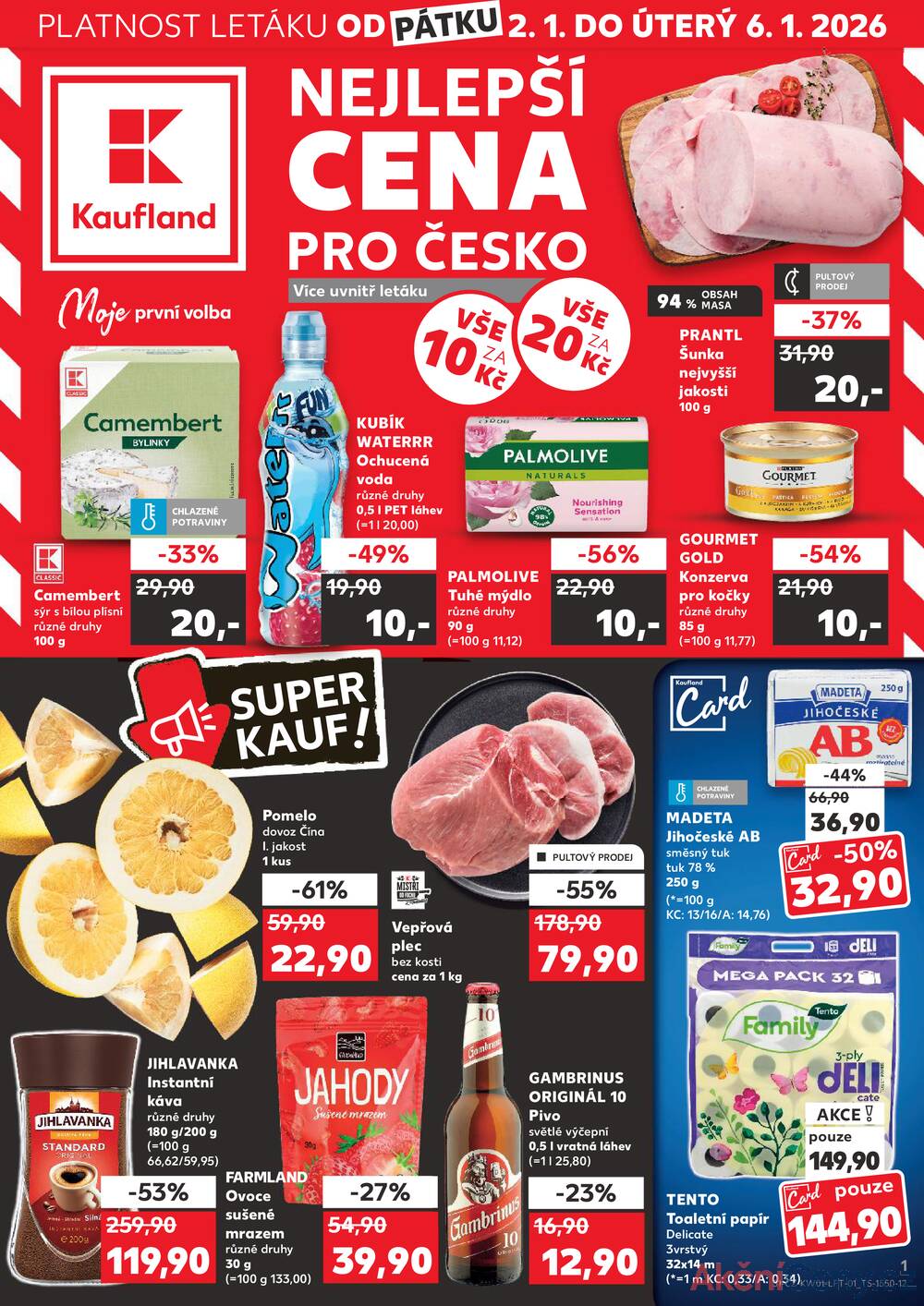 Leták Kaufland - Kaufland 2.1. - 6.1. - Kaufland - Havlíčkův Brod - strana 1