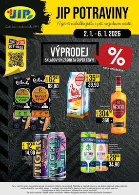 JIP Cash & Carry České Budějovice, Most, Náchod, Polička, Sušice a Svoboda nad Úpou od 2.1. do 7.1.2026