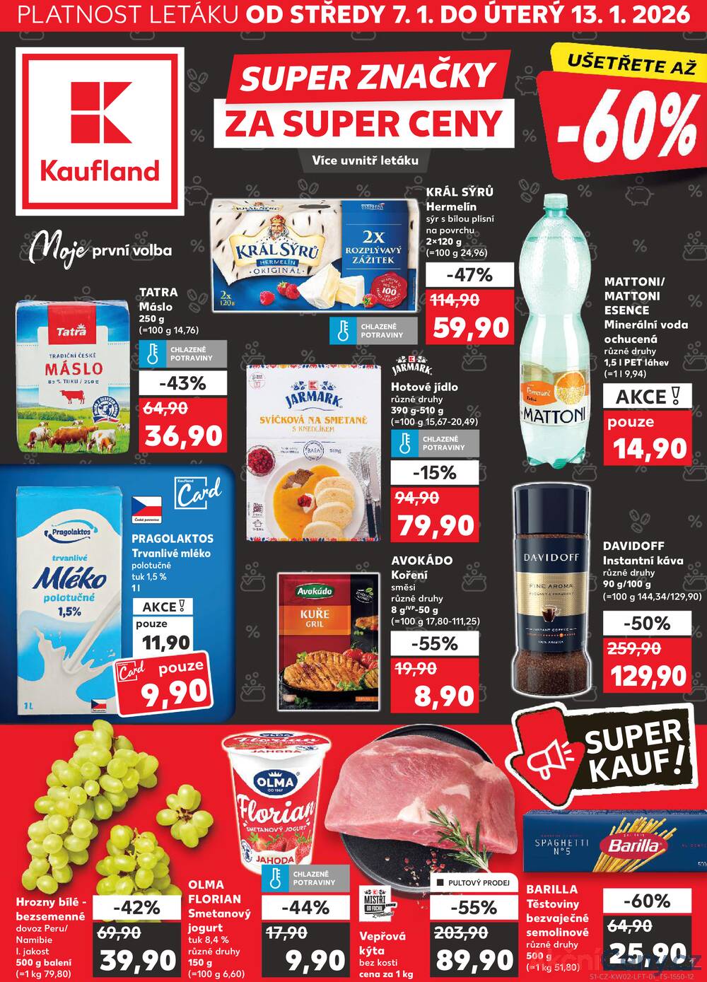 Leták Kaufland - Kaufland 7.1. - 13.1. - Kaufland Přerov (Želatovská) - strana 1