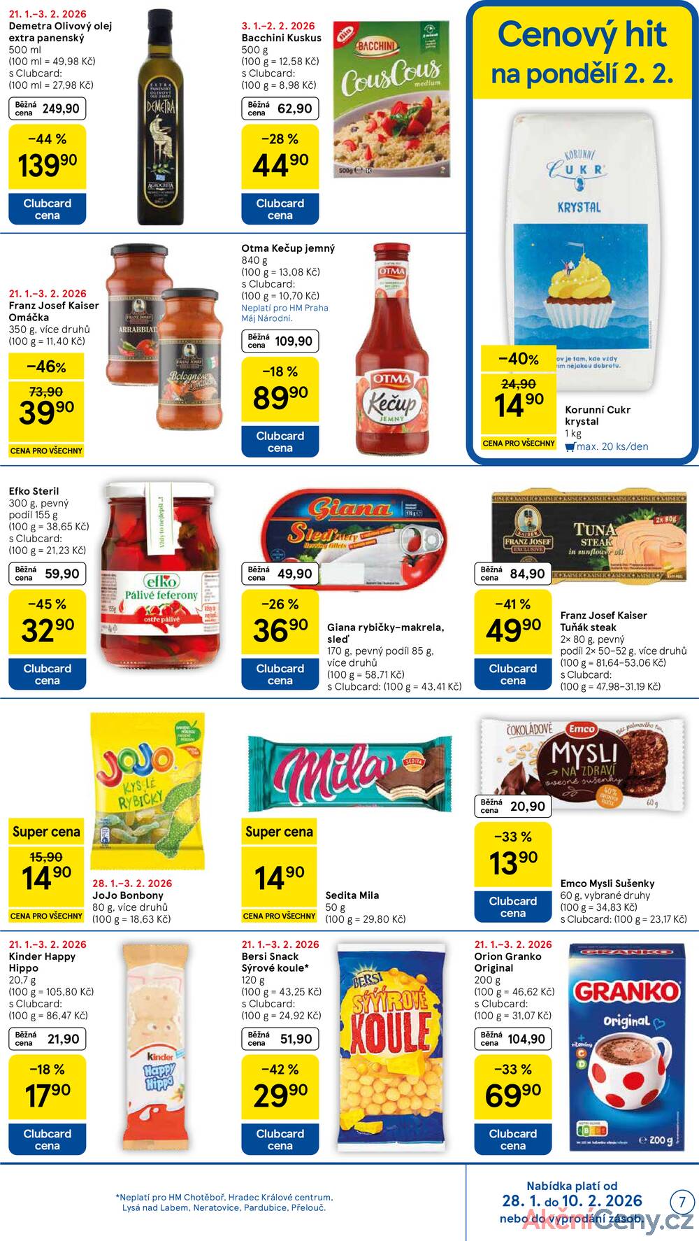 Tesco malé hypermarkety od 28.1. do 3.2.2026