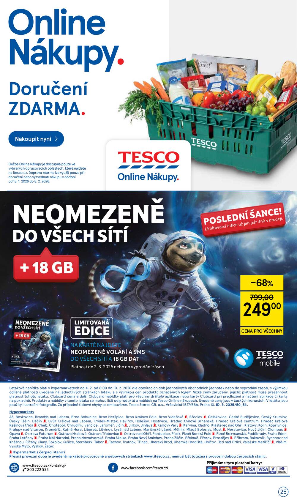 Tesco malé hypermarkety od 4.2. do 10.2.2026