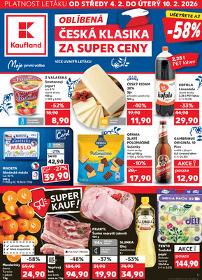 Leták Kaufland 4.2. - 10.2. - Kaufland - Praha 6 (Podbaba)