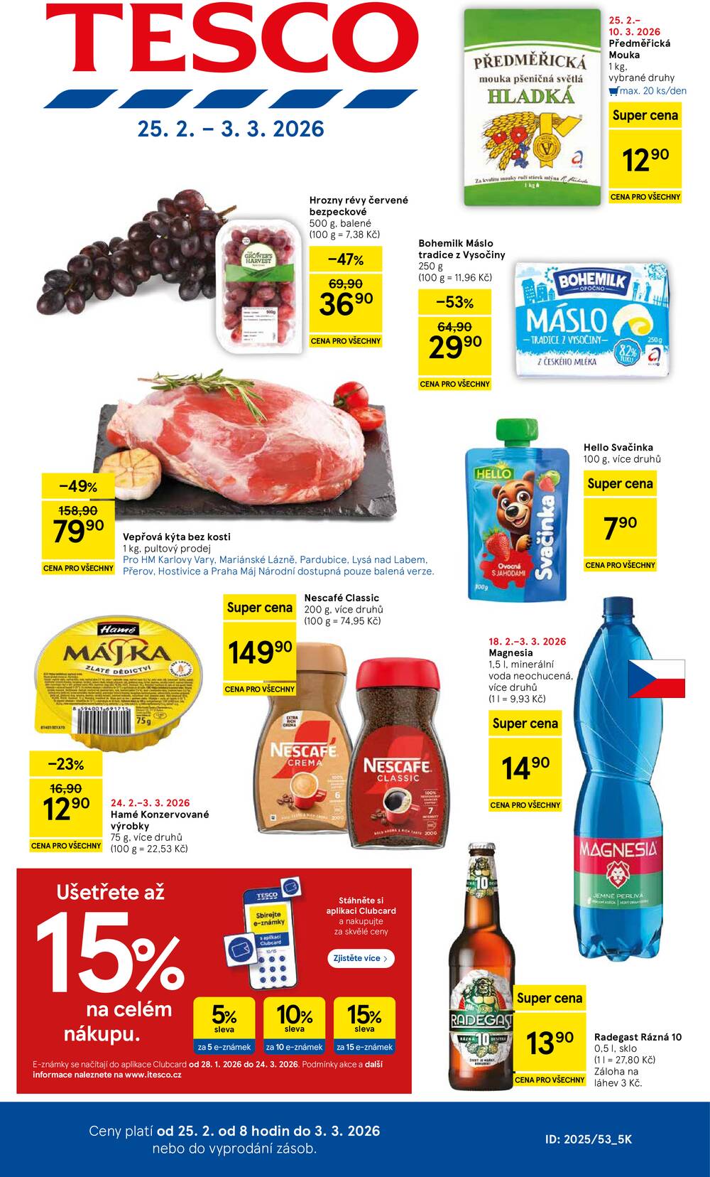 Tesco malé hypermarkety od 25.2. do 3.3.2026