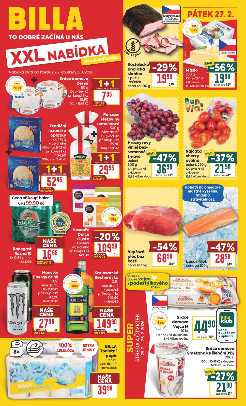 BILLA od 25.2. do 3.3.2026