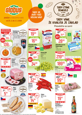 Leták Akční leták Globus 25.2. - 3.3.2026 - Globus Jenišov u Karlových Varů