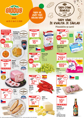 Leták Akční leták Globus 25.2. - 3.3.2026 - Globus Brno Ivanovice