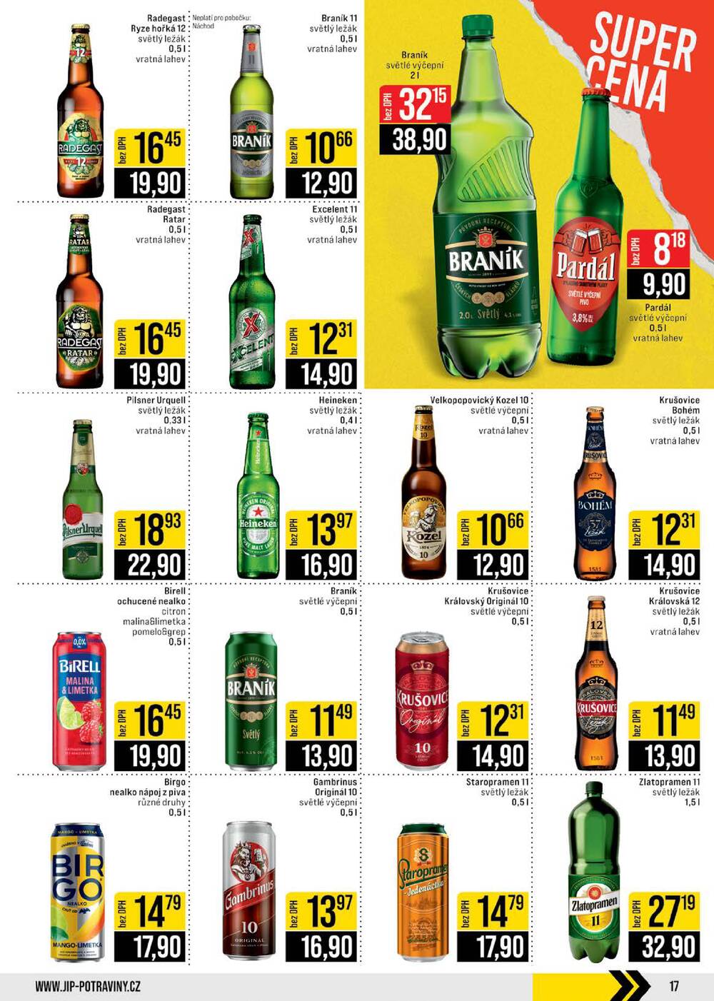 JIP Cash & Carry České Budějovice, Most, Náchod, Polička, Sušice a Svoboda nad Úpou od 25.2. do 3.3.2026