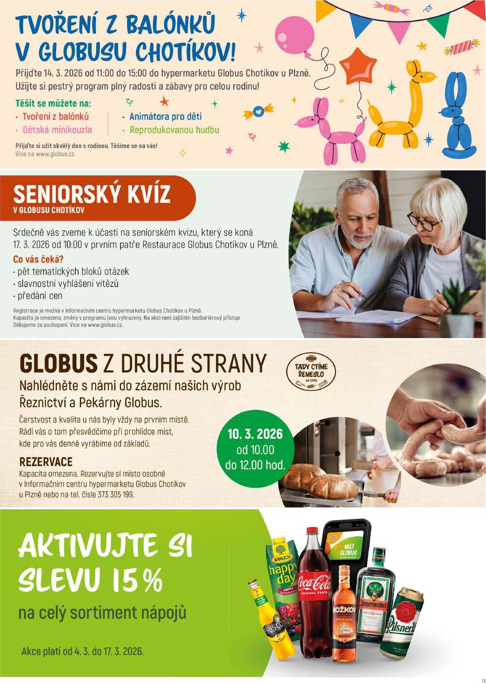 Akční leták Globus 4.3. - 10.3.2026 - Globus Chotíkov u Plzně