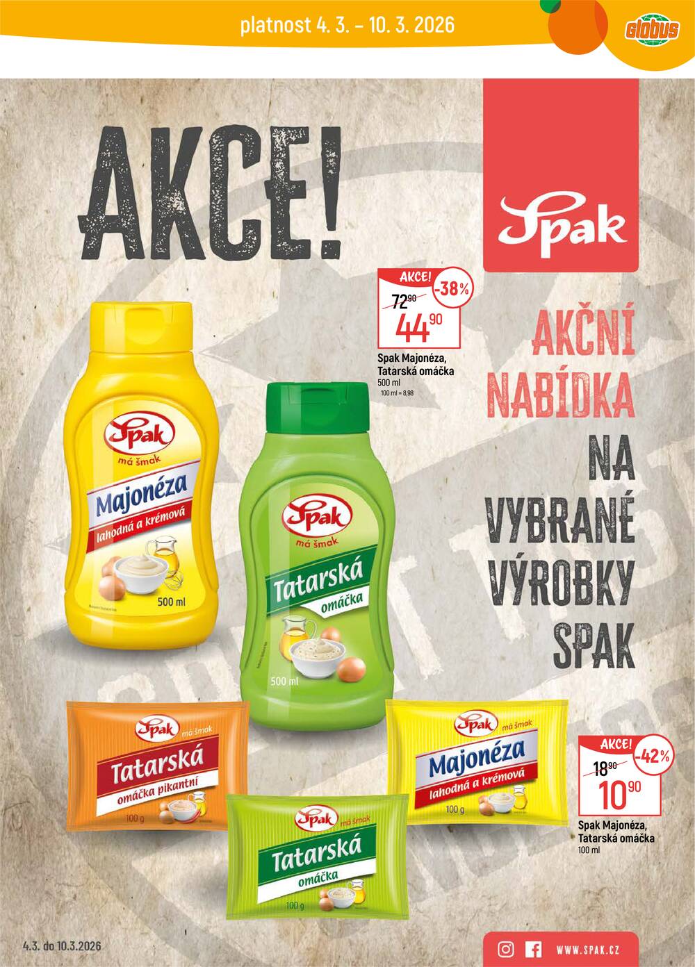 Akční leták Globus 4.3. - 10.3.2026 - Globus Chotíkov u Plzně