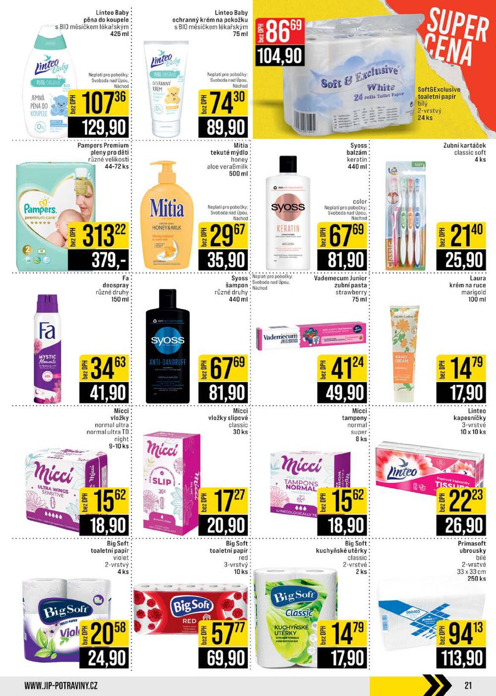 JIP Cash & Carry České Budějovice, Most, Náchod, Polička, Sušice a Svoboda nad Úpou od 11.3. do 17.3.2026