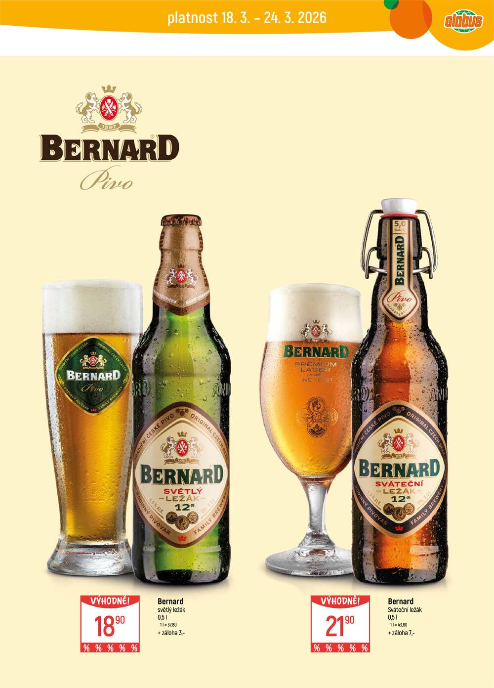 Akční leták Globus 18.3. - 24.3.2026 - Globus České Budějovice