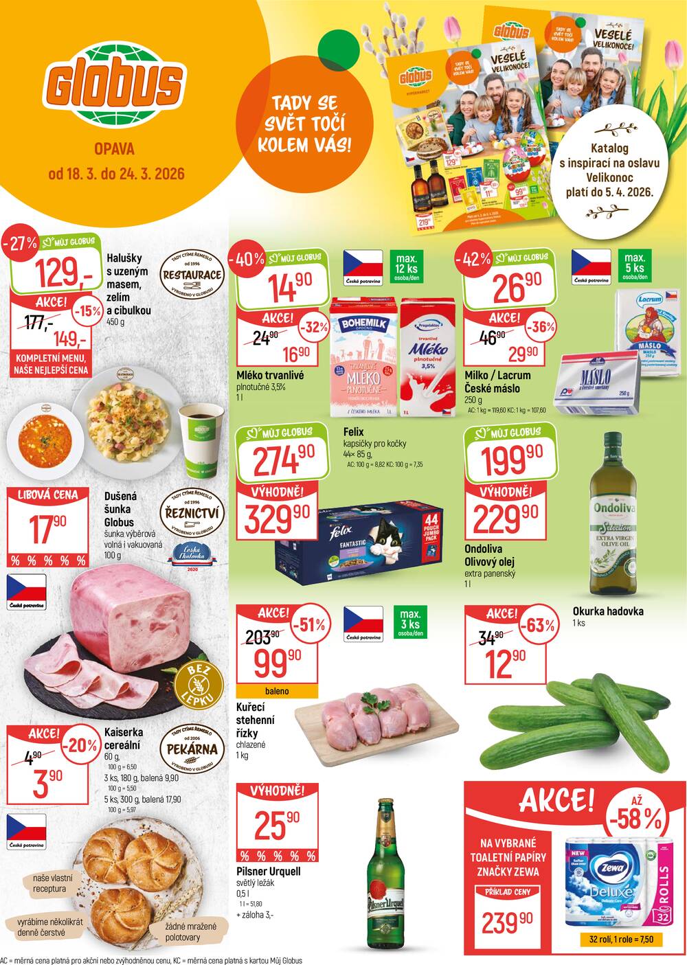 Leták Globus - Akční leták Globus 18.3. - 24.3.2026 - Globus Opava - strana 1