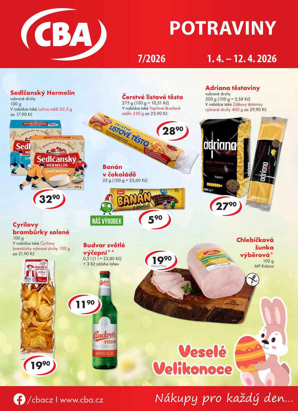 CBA potraviny od 1.4. do 12.4.2026
