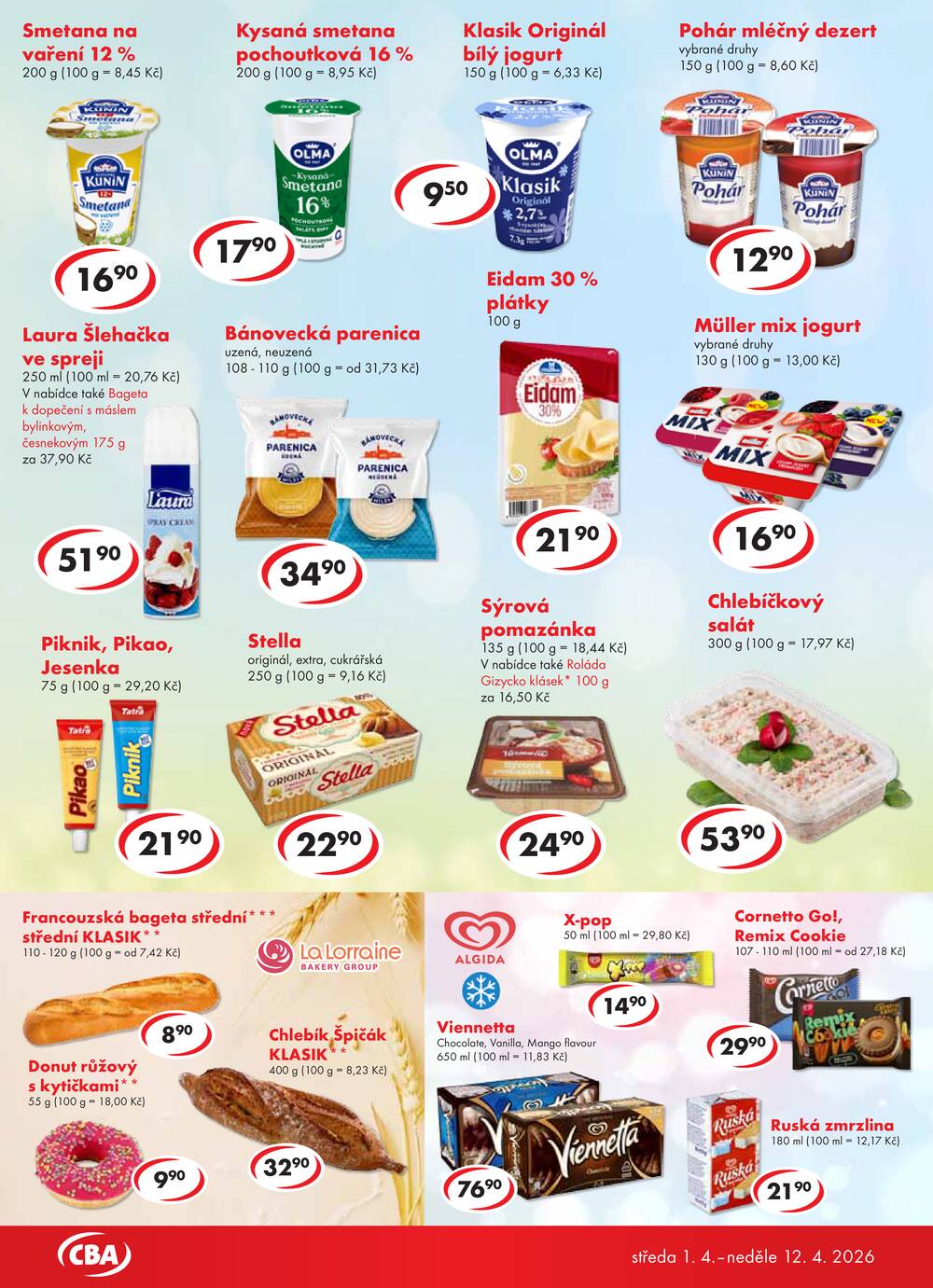 CBA potraviny od 1.4. do 12.4.2026