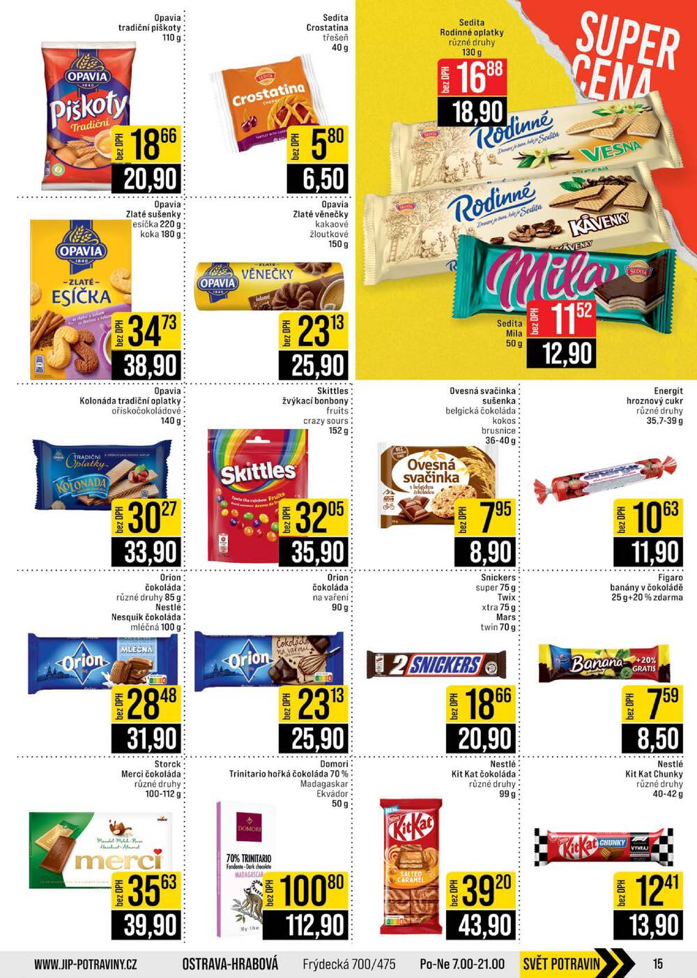 JIP Cash & Carry Brno, Praha, Ostrava, Jilemnice, Pardubice, Ostrava, Karlovy Vary, Olomouc a Zlín od 18.3. do 24.3.2026