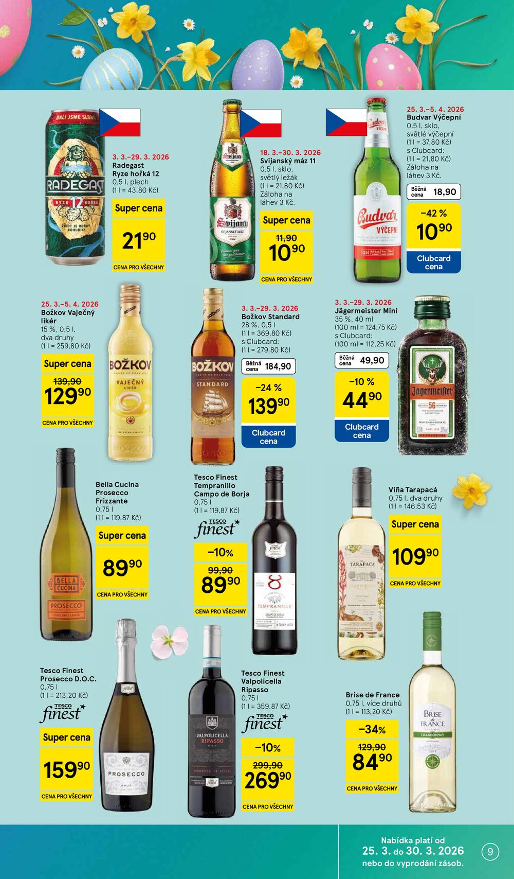 Tesco supermarkety od 25.3. do 30.3.2026