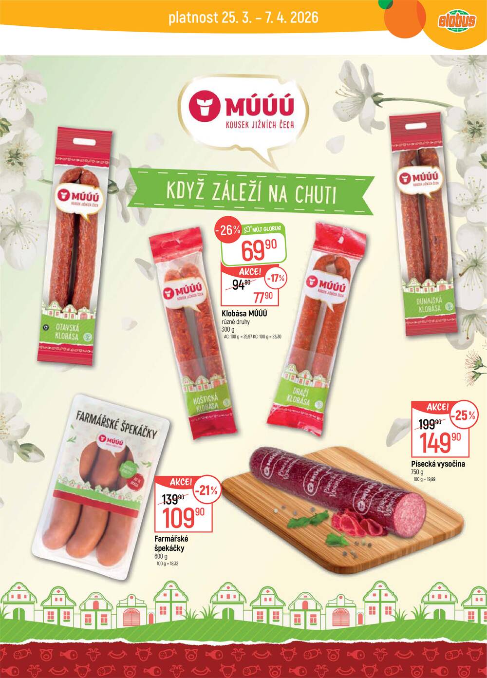 Akční leták Globus 25.3. - 31.3.2026 - Globus Praha - Zličín